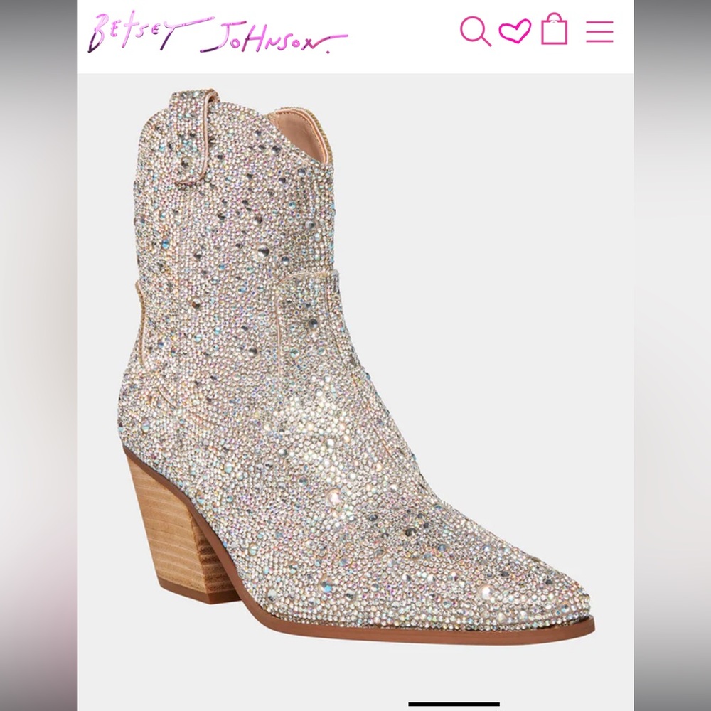 Betsy Johnson Crystal Embellished Booties